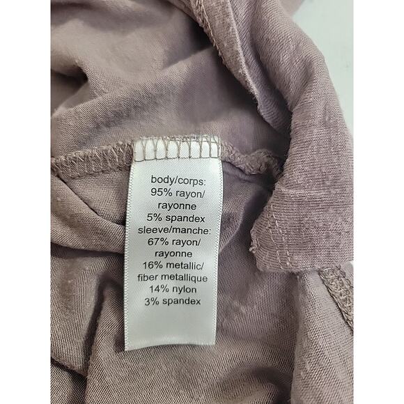 Maurices Gray V-Neck Metallic Lightweight 3/4 Sleeve Baseball Top Women's Sz 2X - Picture 8 of 10